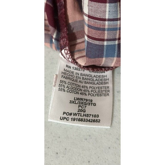 Wrangler Wrancher Pearl Snap Shirt Womens 3XL Western Plaid Vintage 90s Y2K - Picture 7 of 10